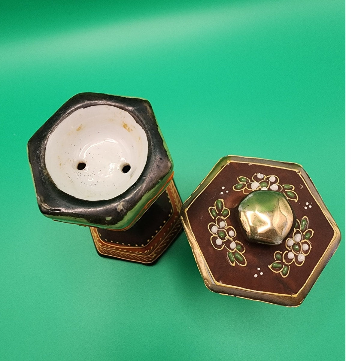 Vintage Japanese Moriage Pagoda Ceramic Incense Burner