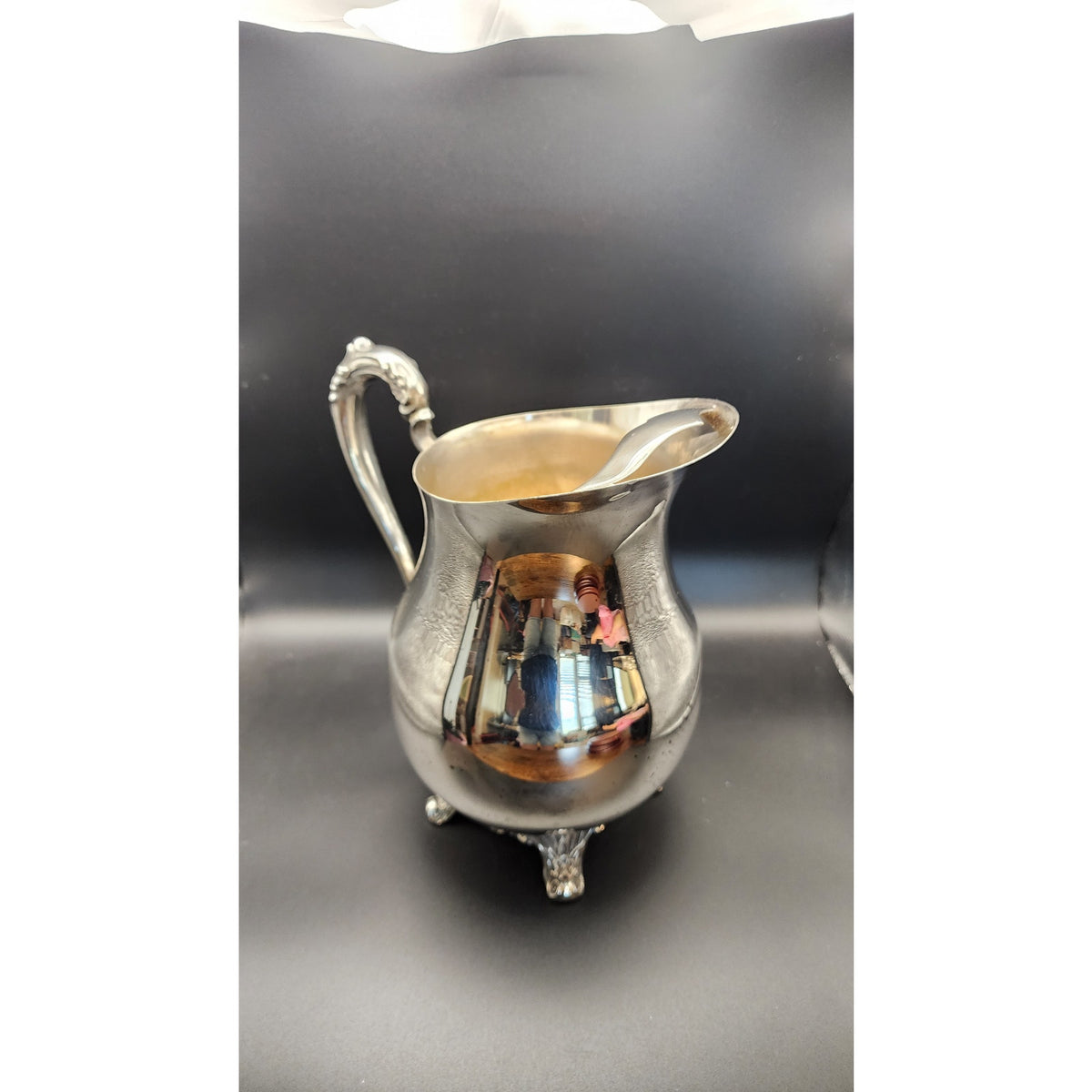 VTG FB Rogers Silver Co Silver Plate Water Pitcher Footed Ice Guard Vintage EUC