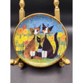 Goebel Miniature Signed Plate R Wachtmeister "Cat Family" Floral Trinket Dish 4"