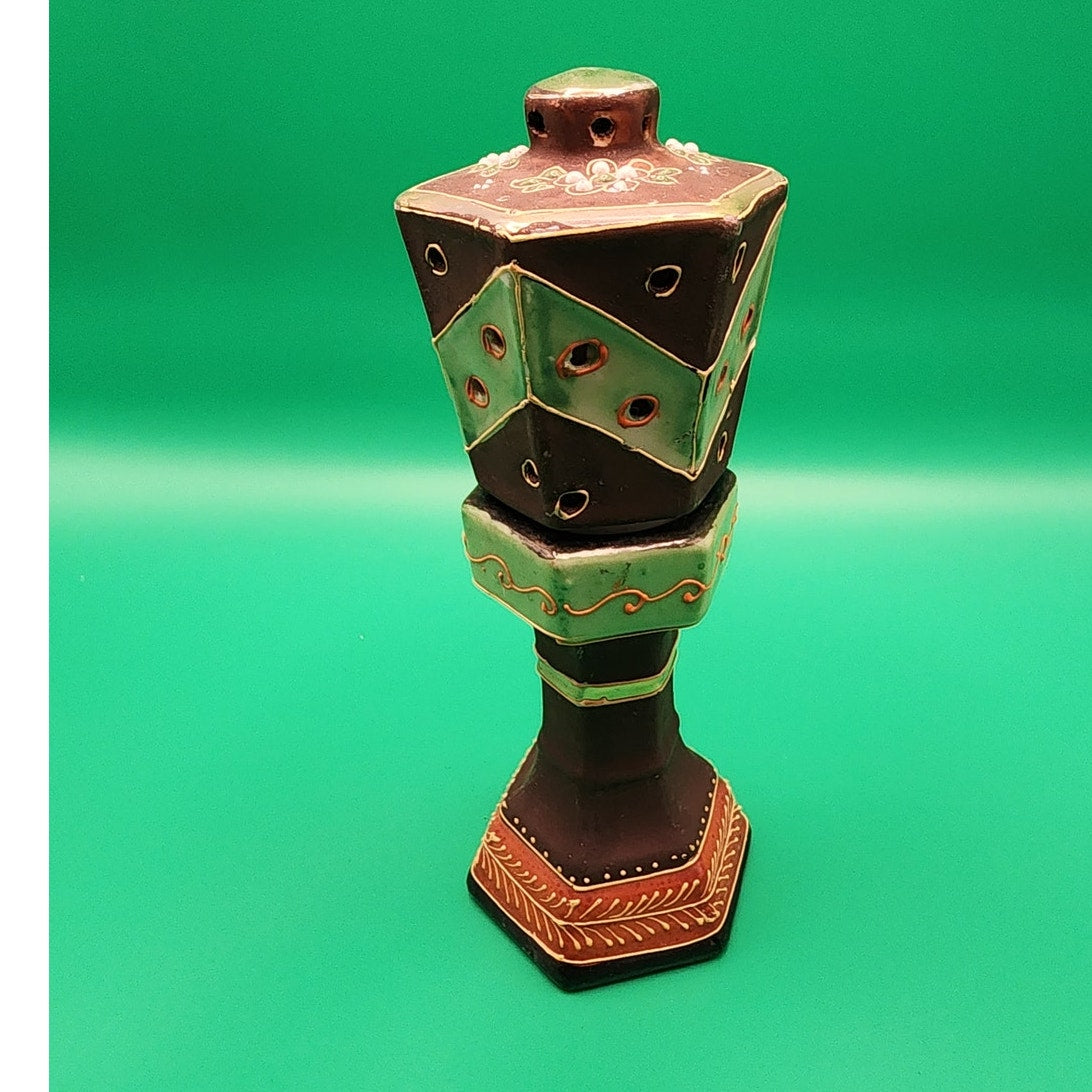 Vintage Japanese Moriage Pagoda Ceramic Incense Burner