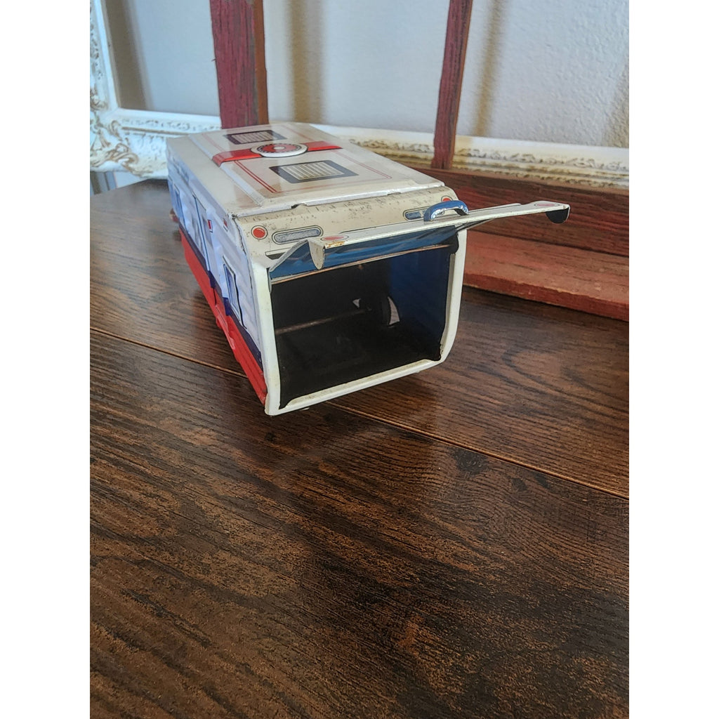 1960s Lithographed Tin Toy Ford Galaxie Car & Camping Trailer Set