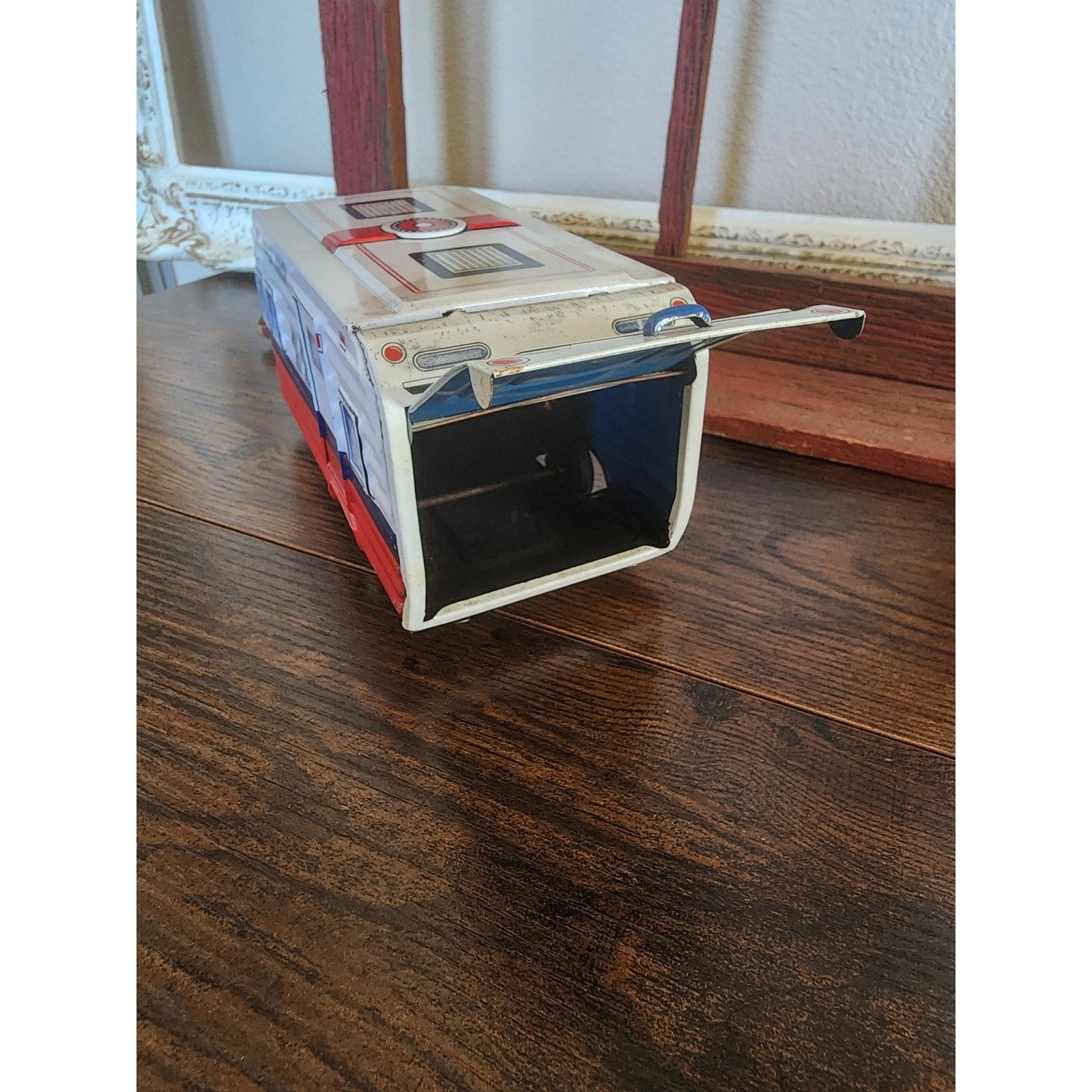 1960s Lithographed Tin Toy Ford Galaxie Car & Camping Trailer Set