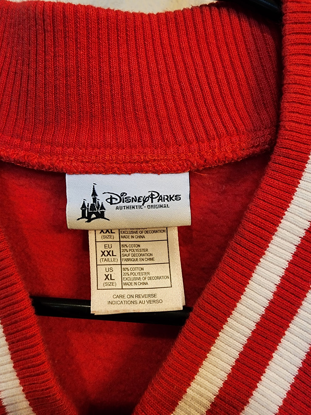 Disneyland Resort Mickey Mouse Varsity Jacket – Red & White, Size XL, Pre-Owned