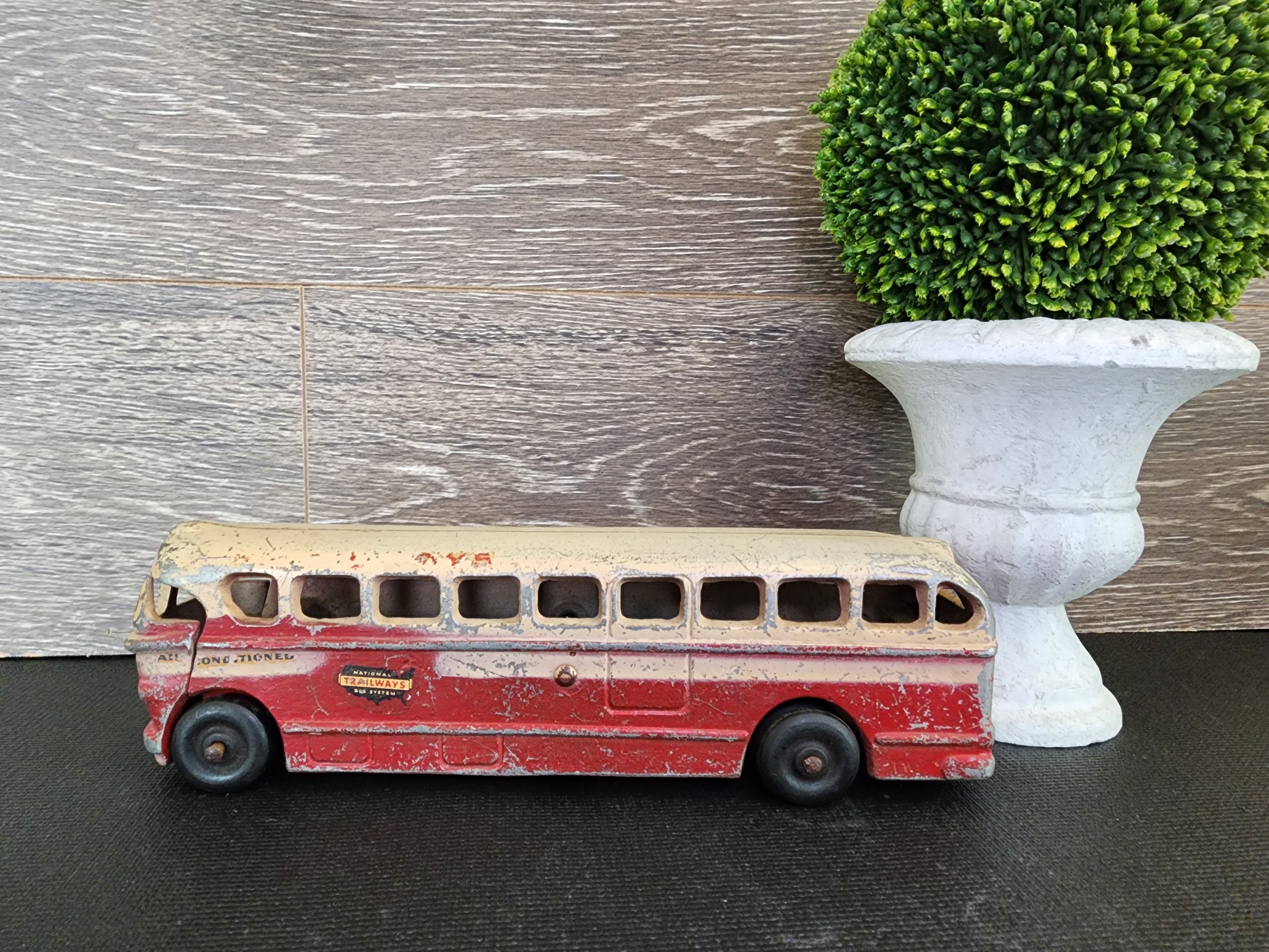 1950s National Trailways Cast Aluminum Toy Bus by Realistic Toy Company – Vintage
