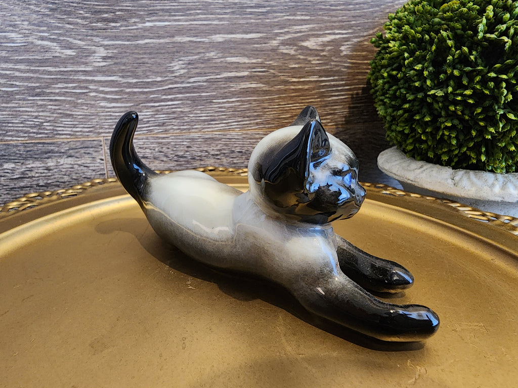 Vintage Rosenthal Hand Painted Siamese Cat Figurine - Artist Fritz Heidenreich 1940s