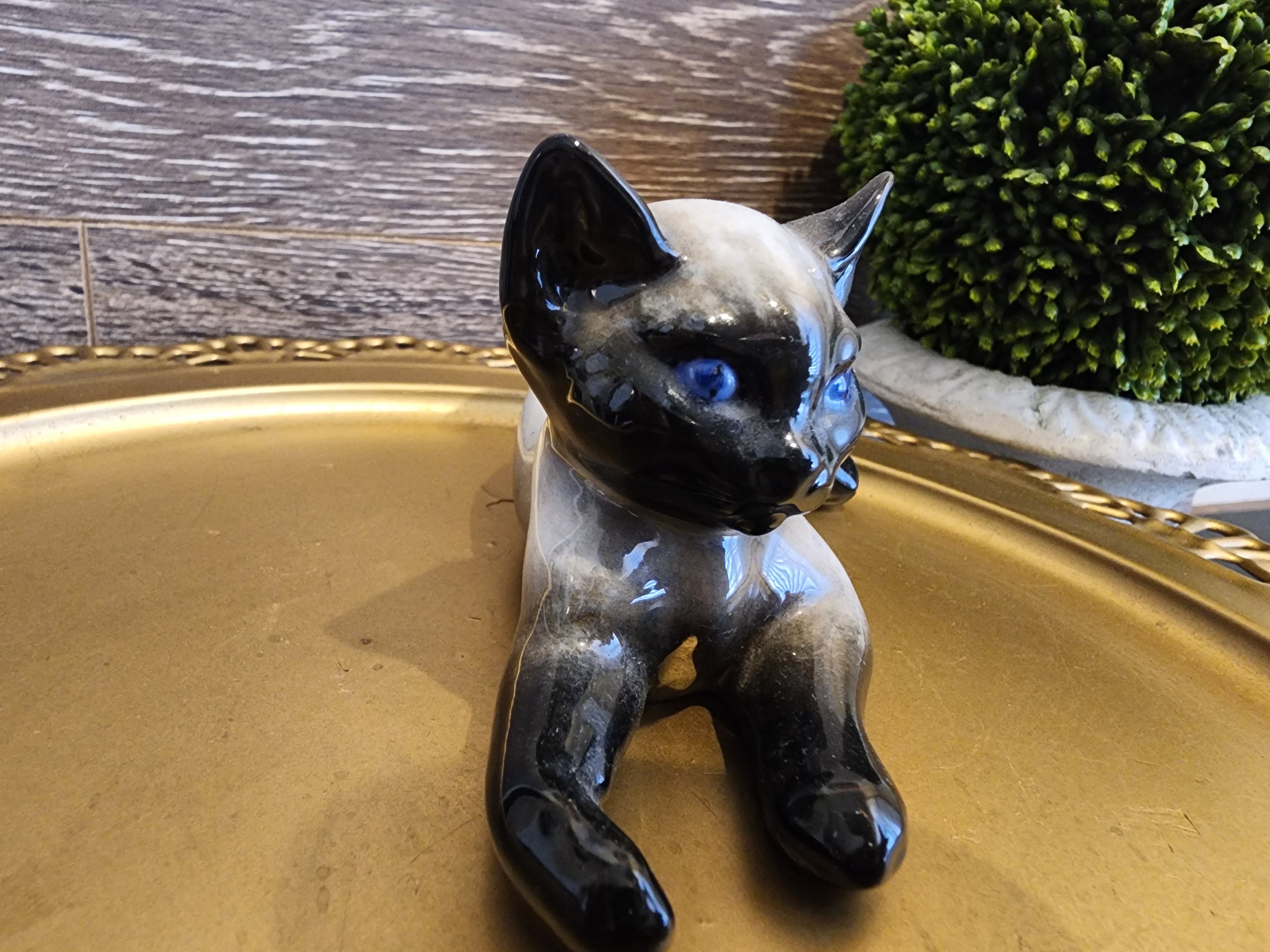 Vintage Rosenthal Hand Painted Siamese Cat Figurine - Artist Fritz Heidenreich 1940s