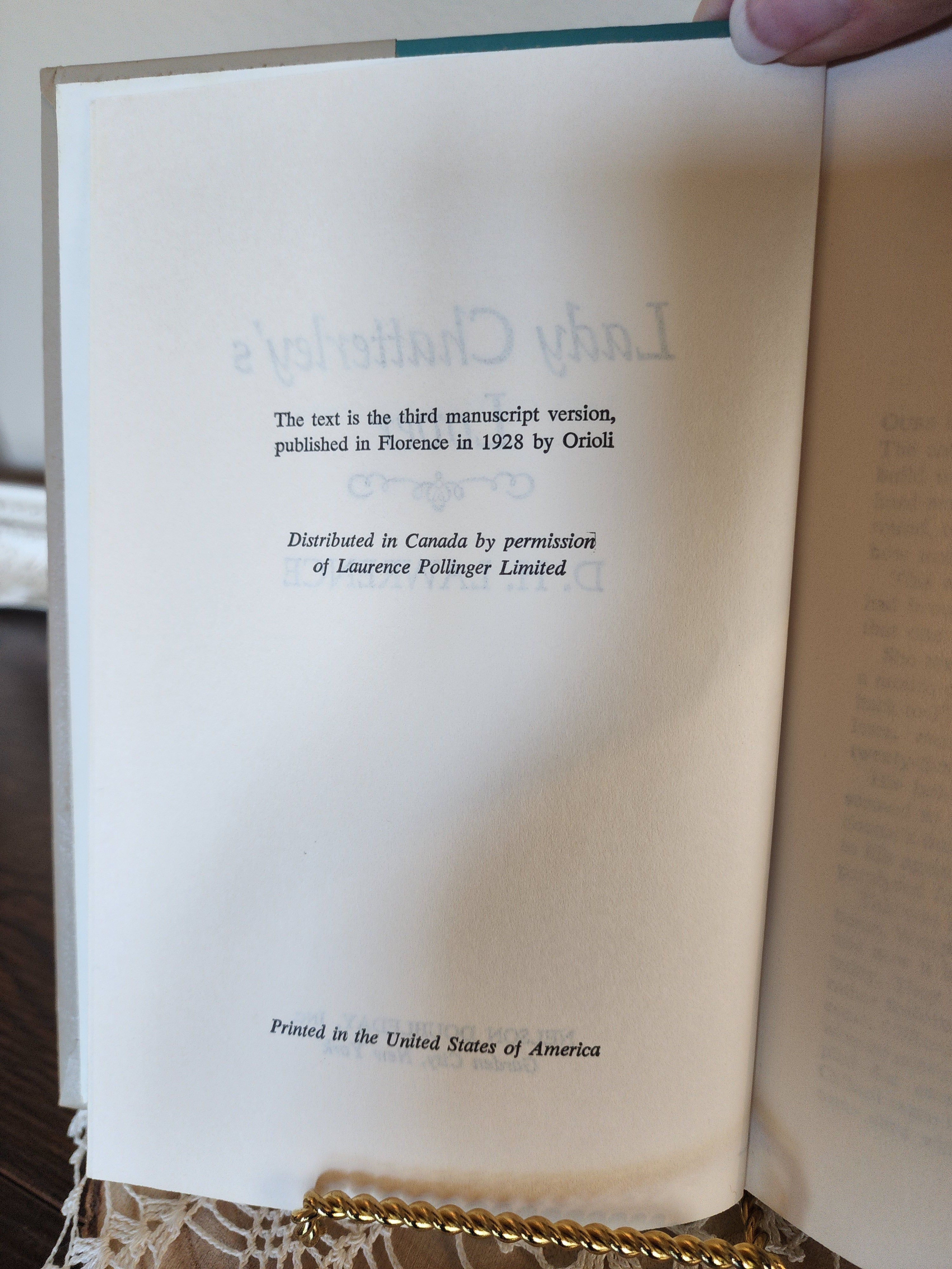 1928 Third Manuscript Edition Lady Chatterley's Lover by D.H. Lawrence – Vintage Book