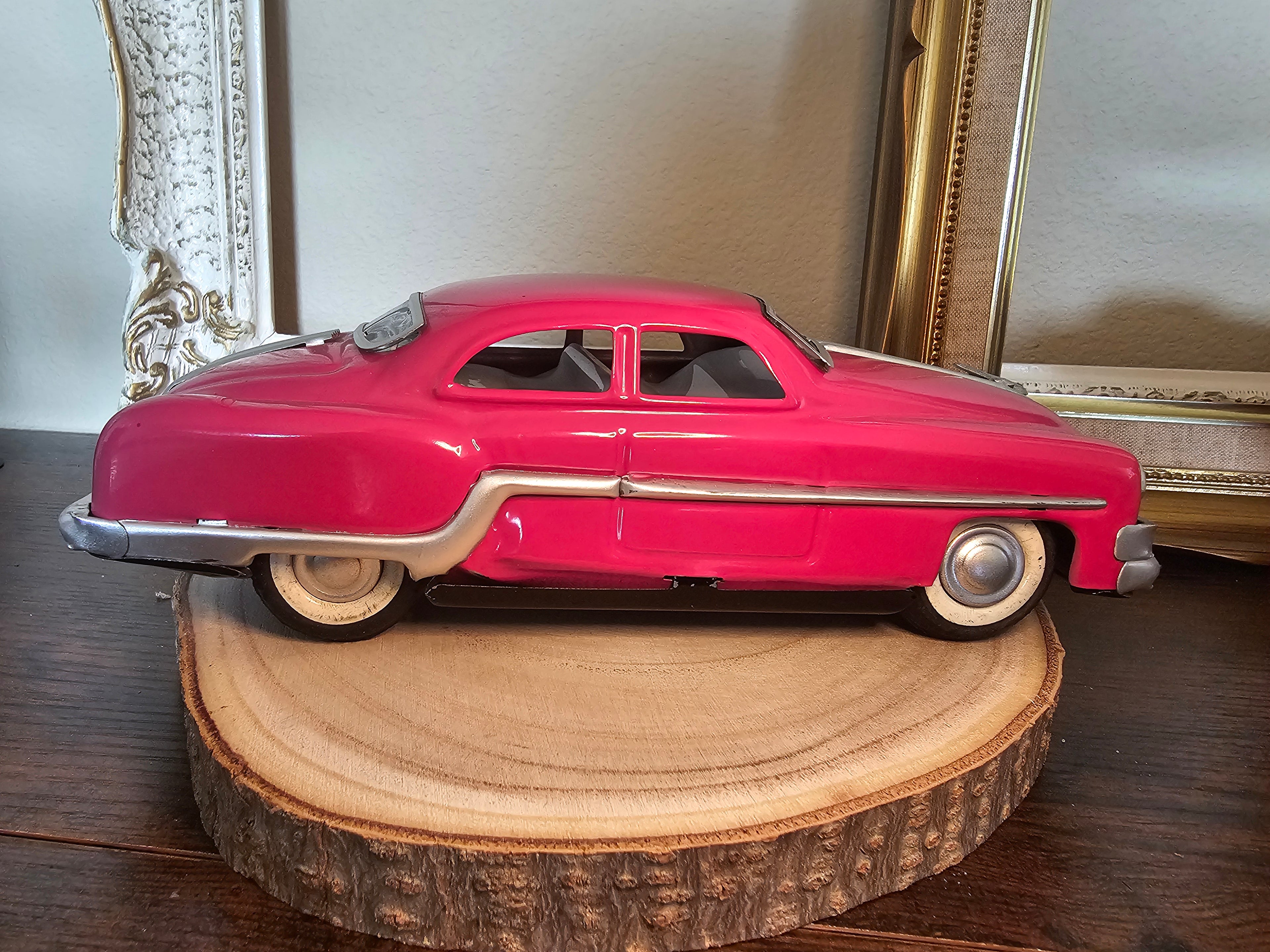 1954 Pontiac Minister Tin-Friction Car - Pink With Box