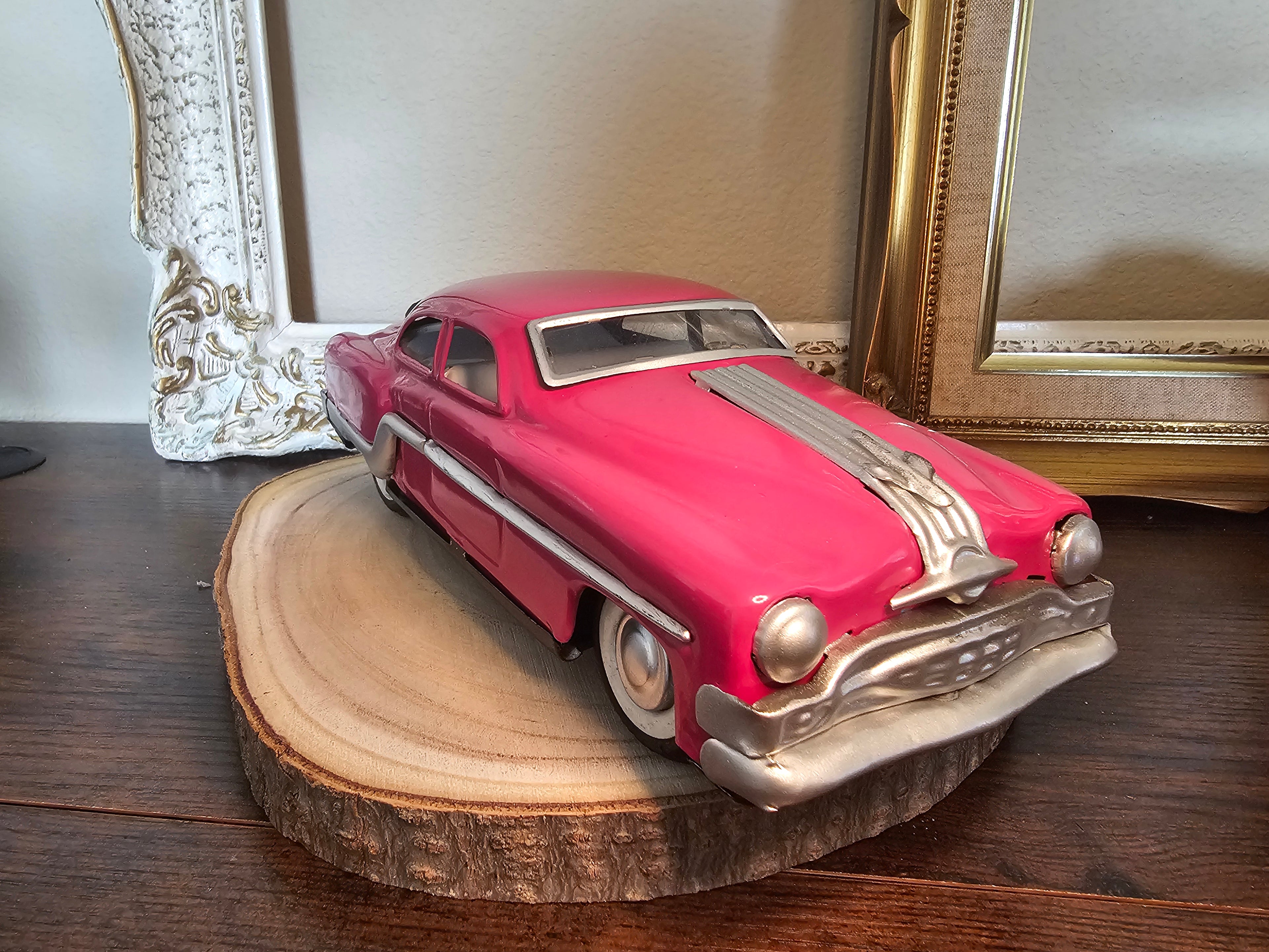 1954 Pontiac Minister Tin-Friction Car - Pink With Box