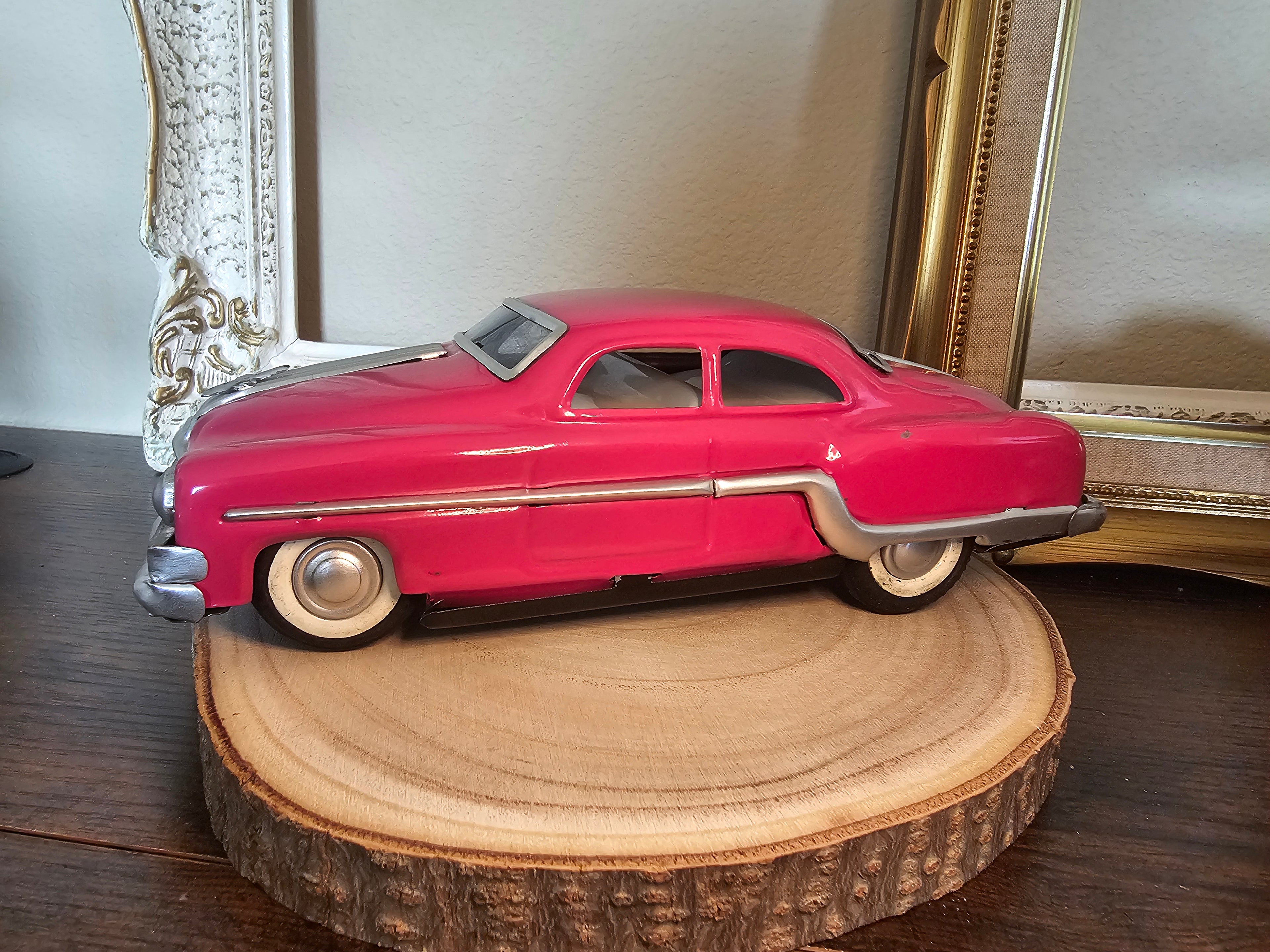 1954 Pontiac Minister Tin-Friction Car - Pink With Box