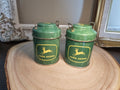 John Deere Vintage Style Tin Salt / Pepper Shaker Set