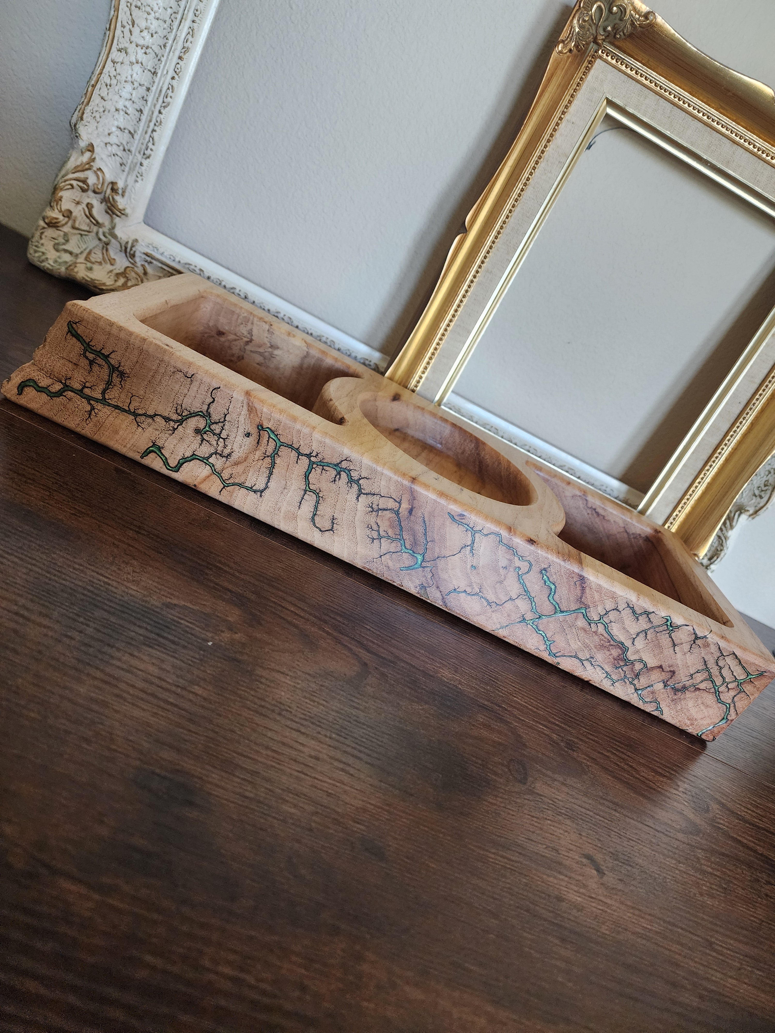 Lichtenberg Fractal Burned Wood Charcuterie Serving Tray – Handmade