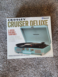Blue Crosley Cruiser Deluxe 3-Speed Portable Turn Table - Record Player