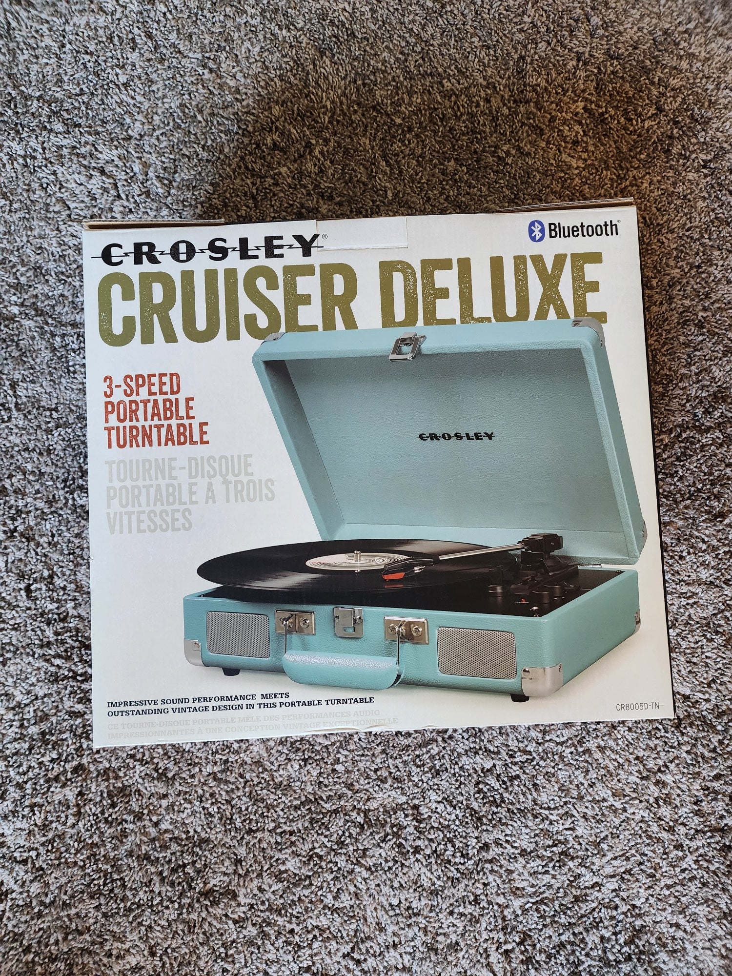 Blue Crosley Cruiser Deluxe 3-Speed Portable Turn Table - Record Player