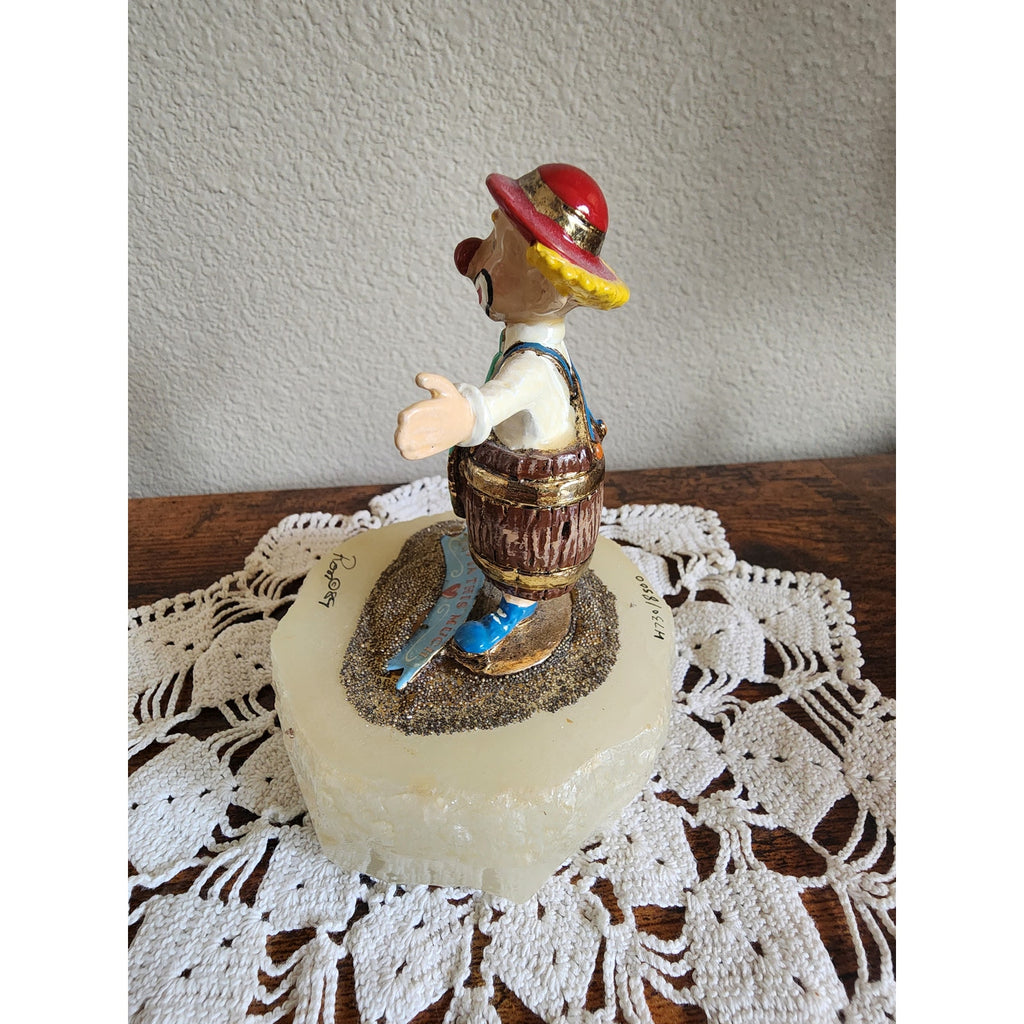 VTG Ron Lee Clown "Luv You This Much" Signed/Dated 1989 Figurine Onyx Base