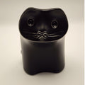 Vintage Hakusan Pottery Cat Figurine , Black Ceramic Masahiro Mori Japan 1960s