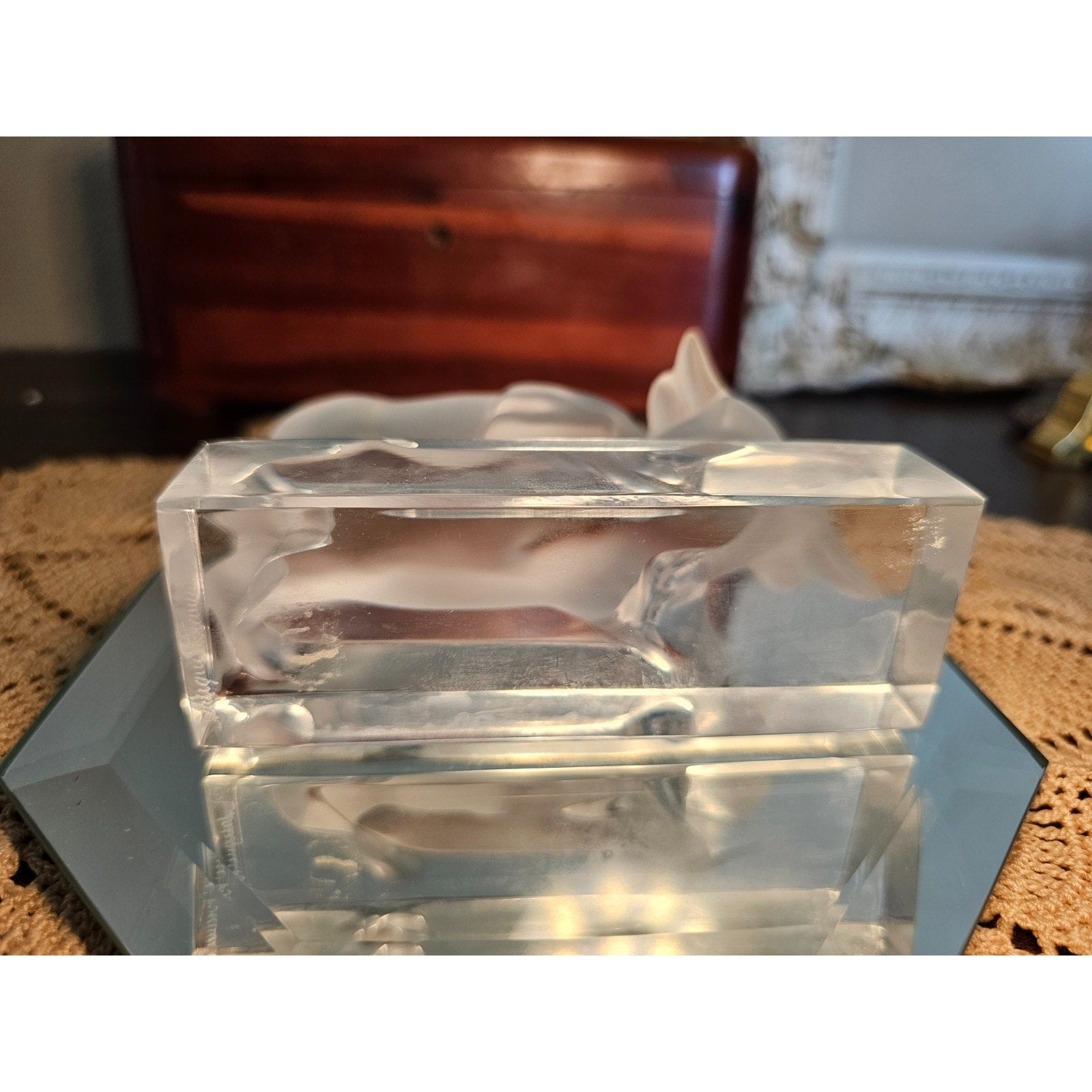 Lalique Crystal Bull Sculpture - French Art Glass Taurus Paperweight Exec Gift
