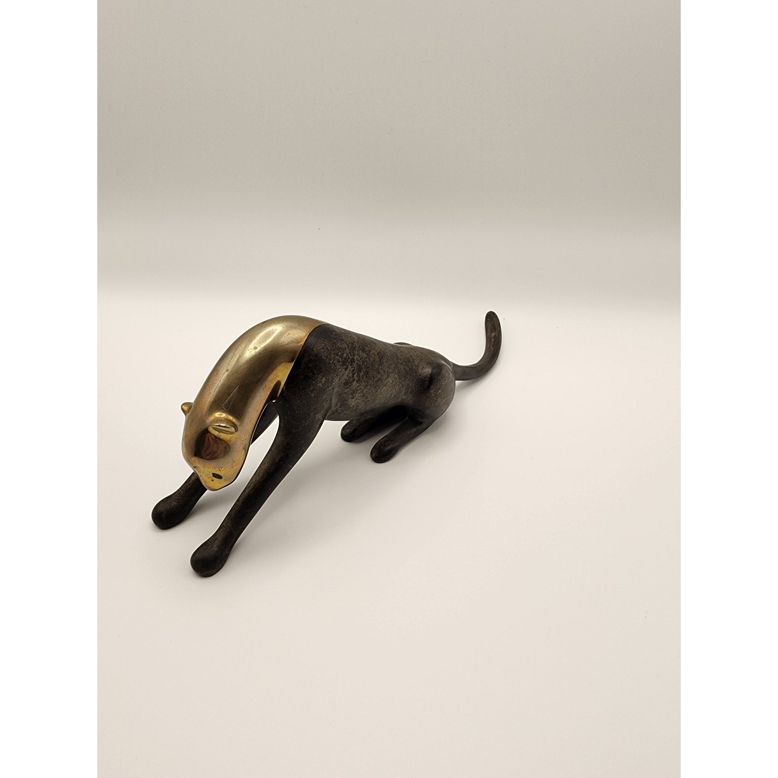 VTG Loet Vanderveen Brass / Bronze Sculpture "Cheetah, Classic Stretching" #380