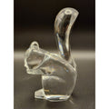 Vintage Baccarat France Clear Lead Crystal Squirrel Sculpture - Stamped