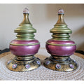 Ornate Gold & Pink Resin Crystal Bookends – Set of 2, Decorative