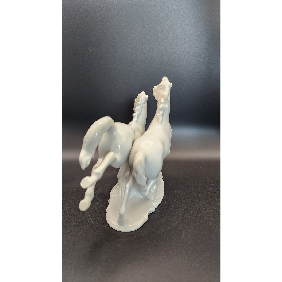 Vintage Wallendorf Kurt Steiner White Porcelain Galloping Horses Figurine 1169