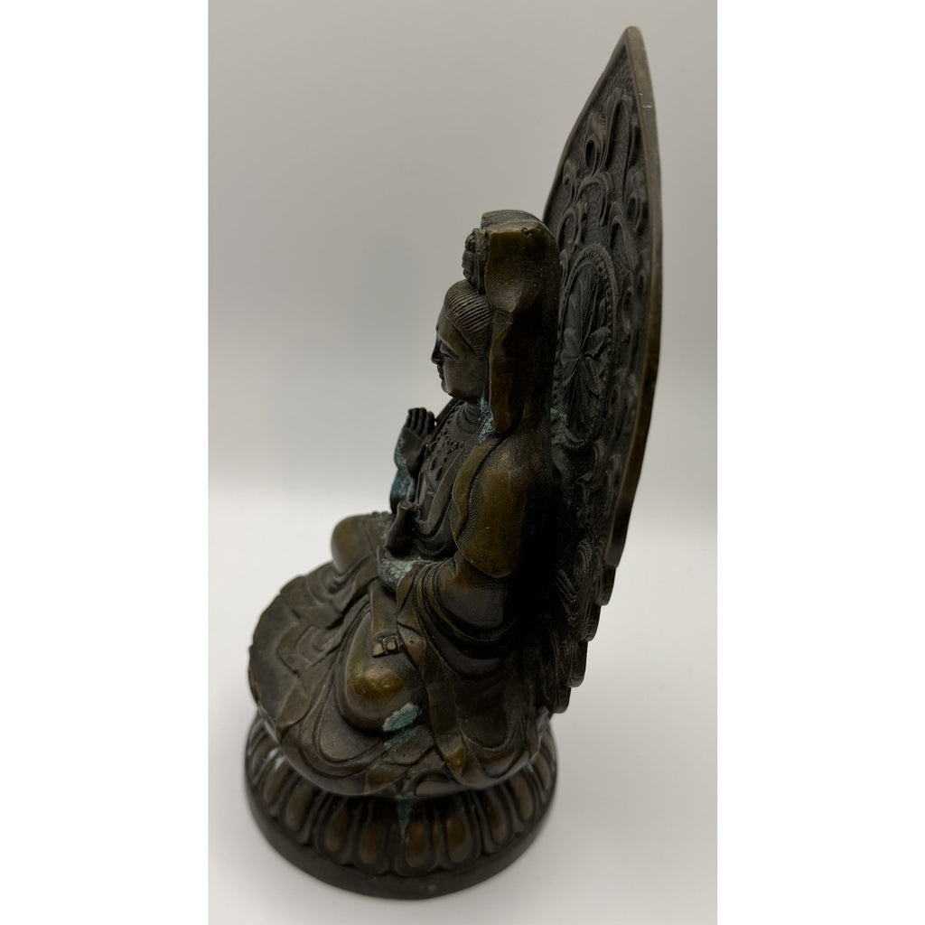 Vintage Tibetan Bronze Guanyin Boddhisattva Buddhism Statue