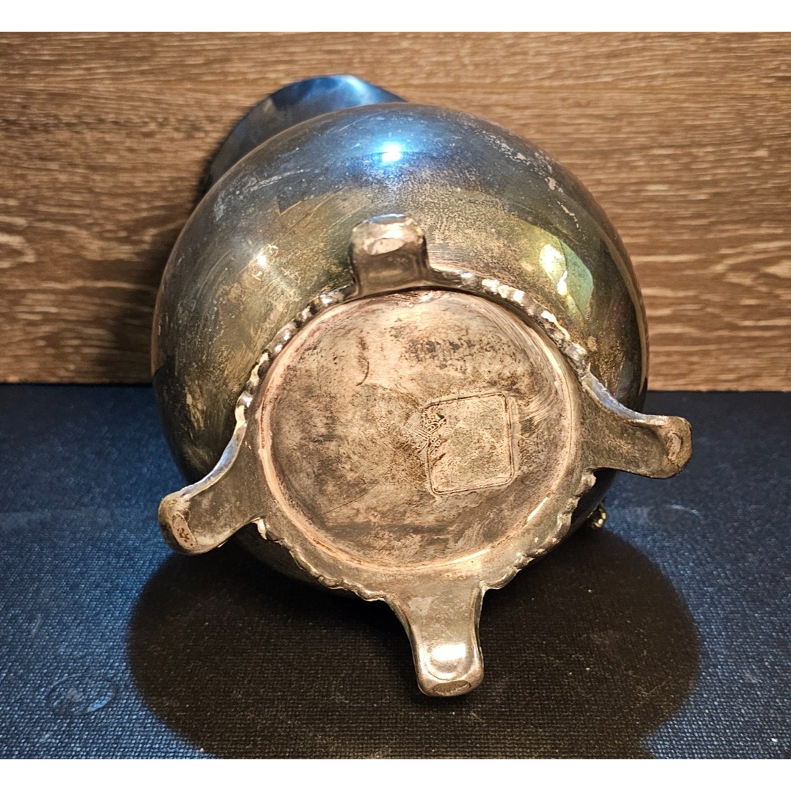 VTG FB Rogers Silver Co Silverplate Water Pitcher Footed w/Ice Guard Vintage EUC