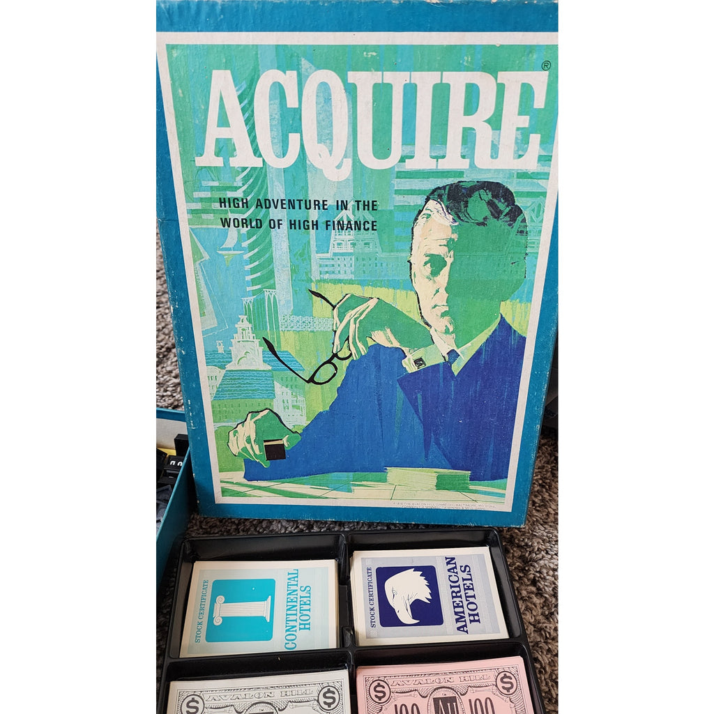 Acquire Board Game - by Avalon Hill 1976 Bookshelf Edition High Finance Adventure