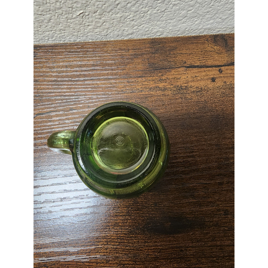 Vintage 1970s Hazel Atlas Barrel Shot Glass / Toothpick Holder Green
