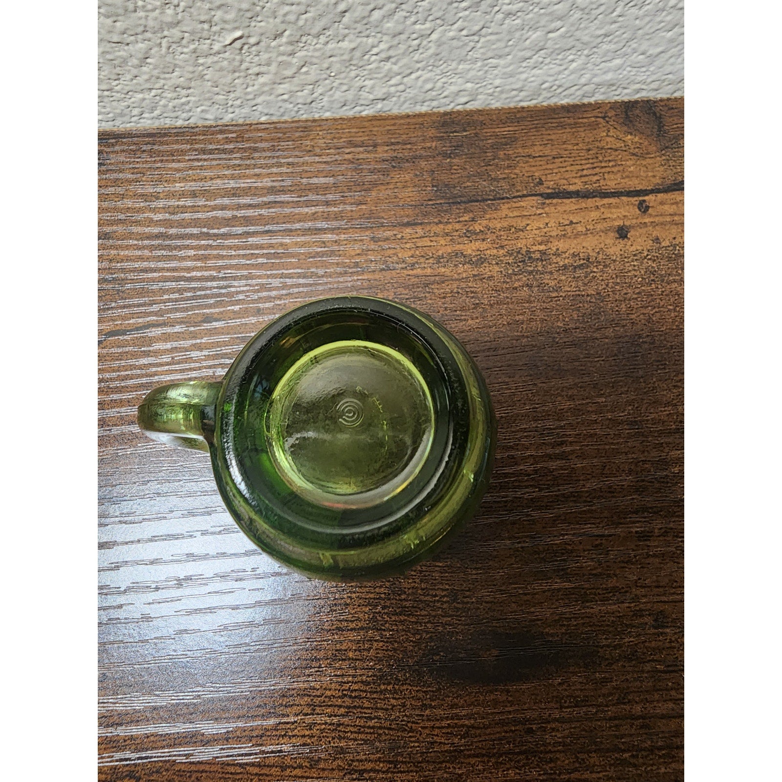 Vintage 1970s Hazel Atlas Barrel Shot Glass / Toothpick Holder Green