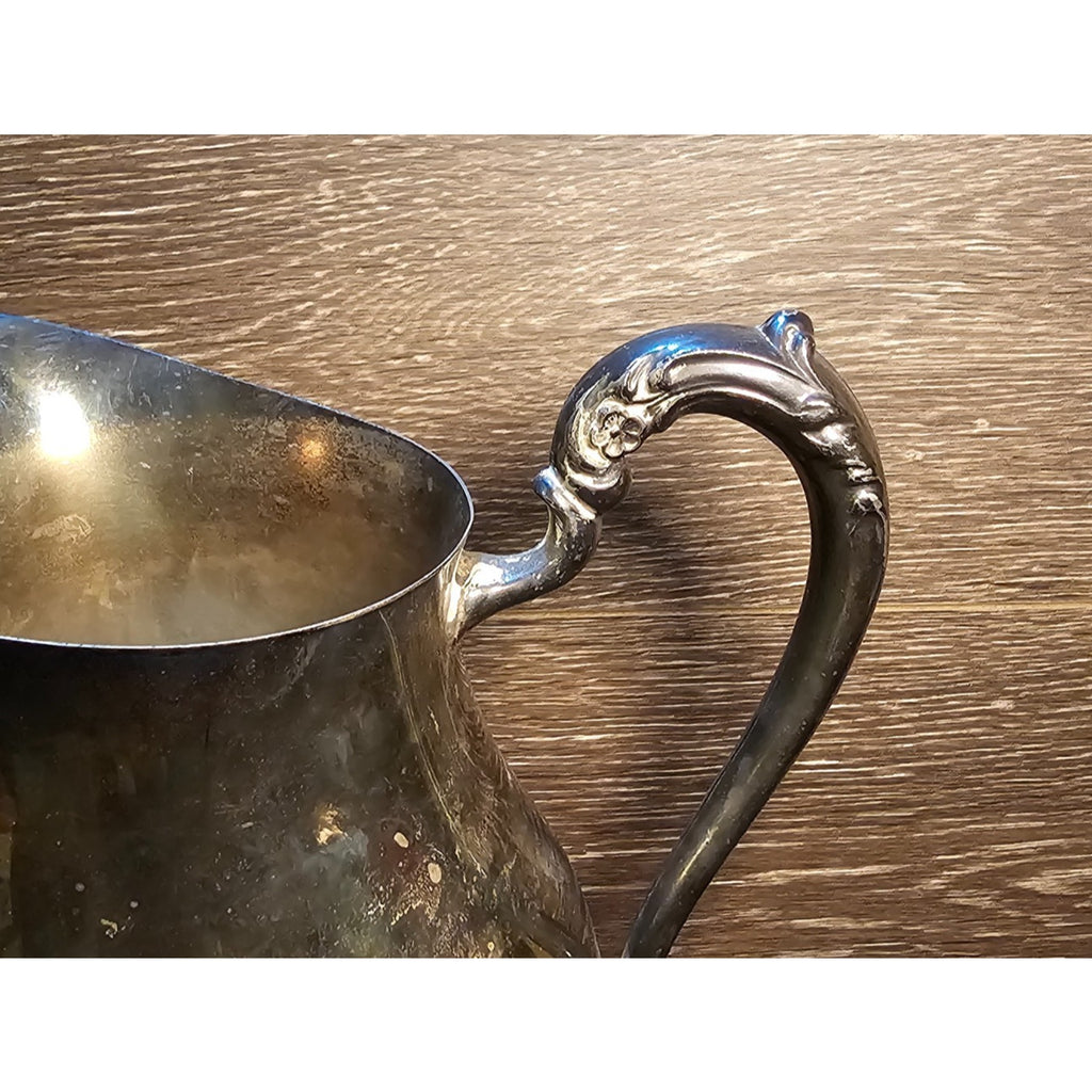 VTG FB Rogers Silver Co Silverplate Water Pitcher Footed w/Ice Guard Vintage EUC