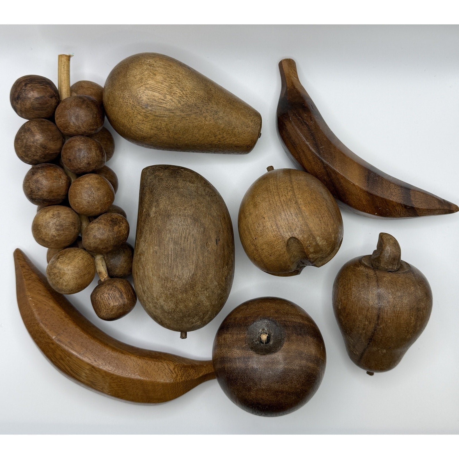 Lot of 8 Pieces MCM Wooden Fruit and Vegetables