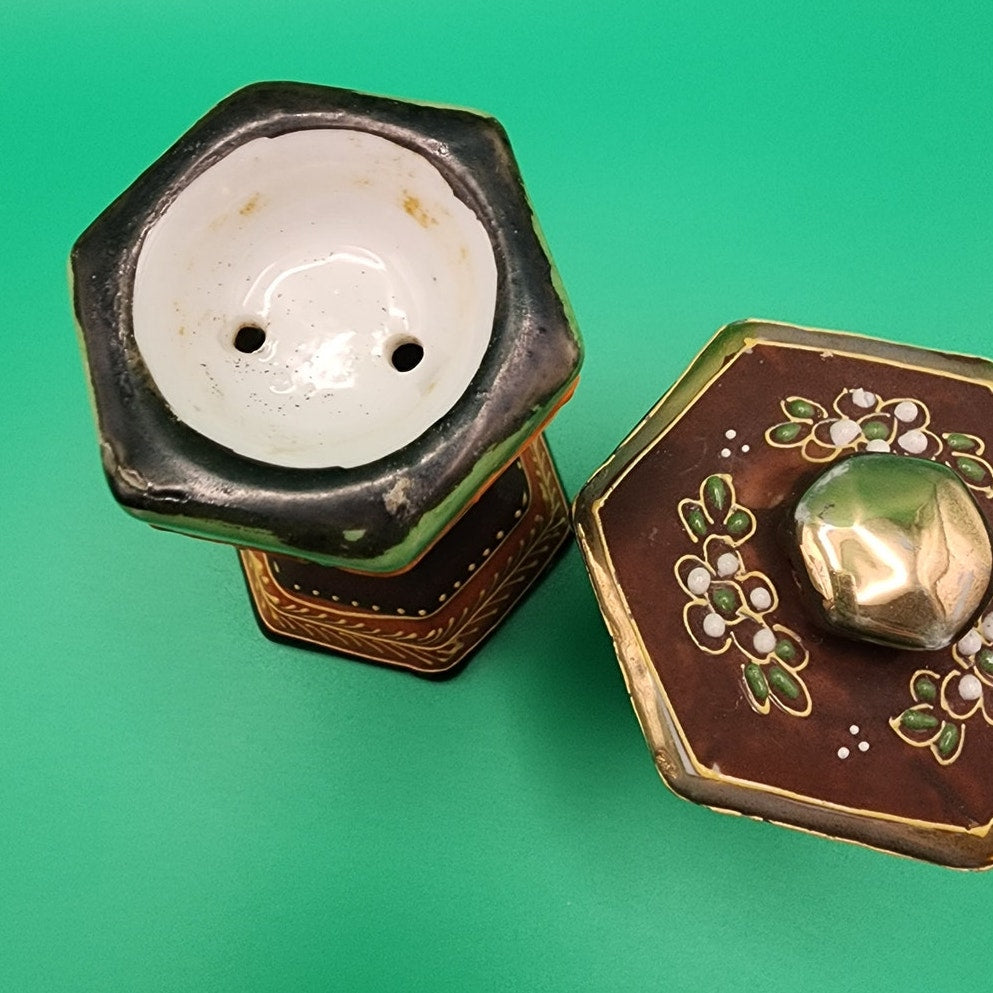 Vintage Japanese Moriage Pagoda Ceramic Incense Burner