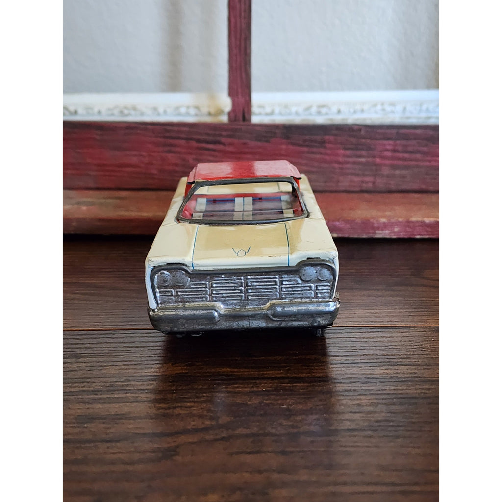 1960s Lithographed Tin Toy Ford Galaxie Car & Camping Trailer Set