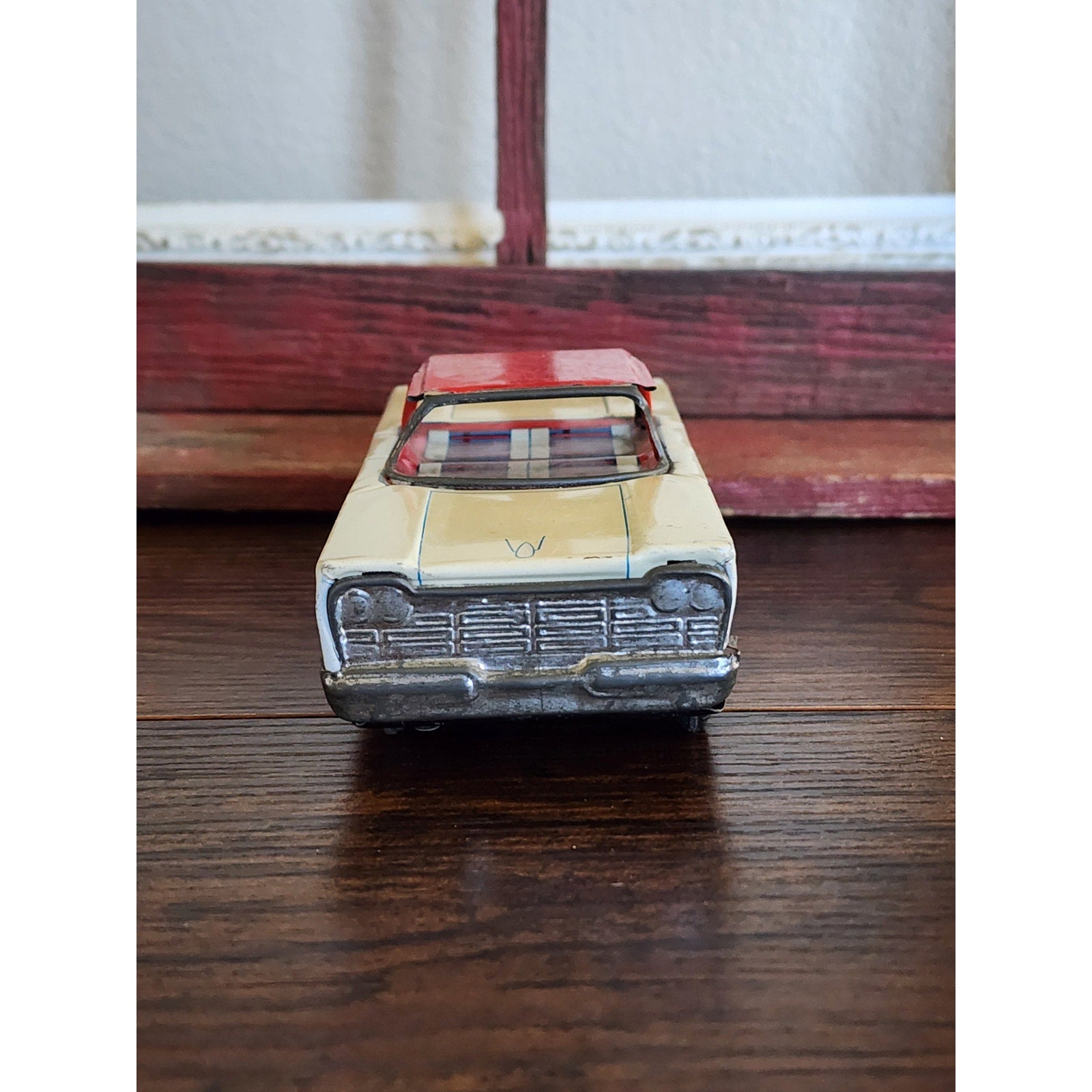 1960s Lithographed Tin Toy Ford Galaxie Car & Camping Trailer Set