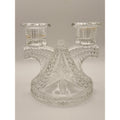 Vintage Federal Glass Wigwam Double Candle Holder Clear Pressed Art Deco 2 Lite
