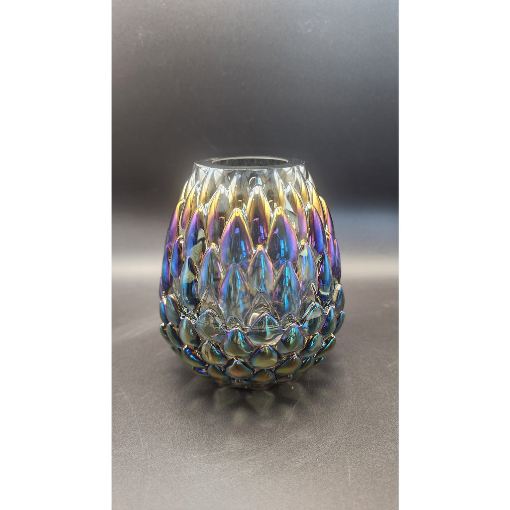 Olsen Glass Design Smoke Element Dragon Egg Fairy Lamp Carnival Iridescent Black