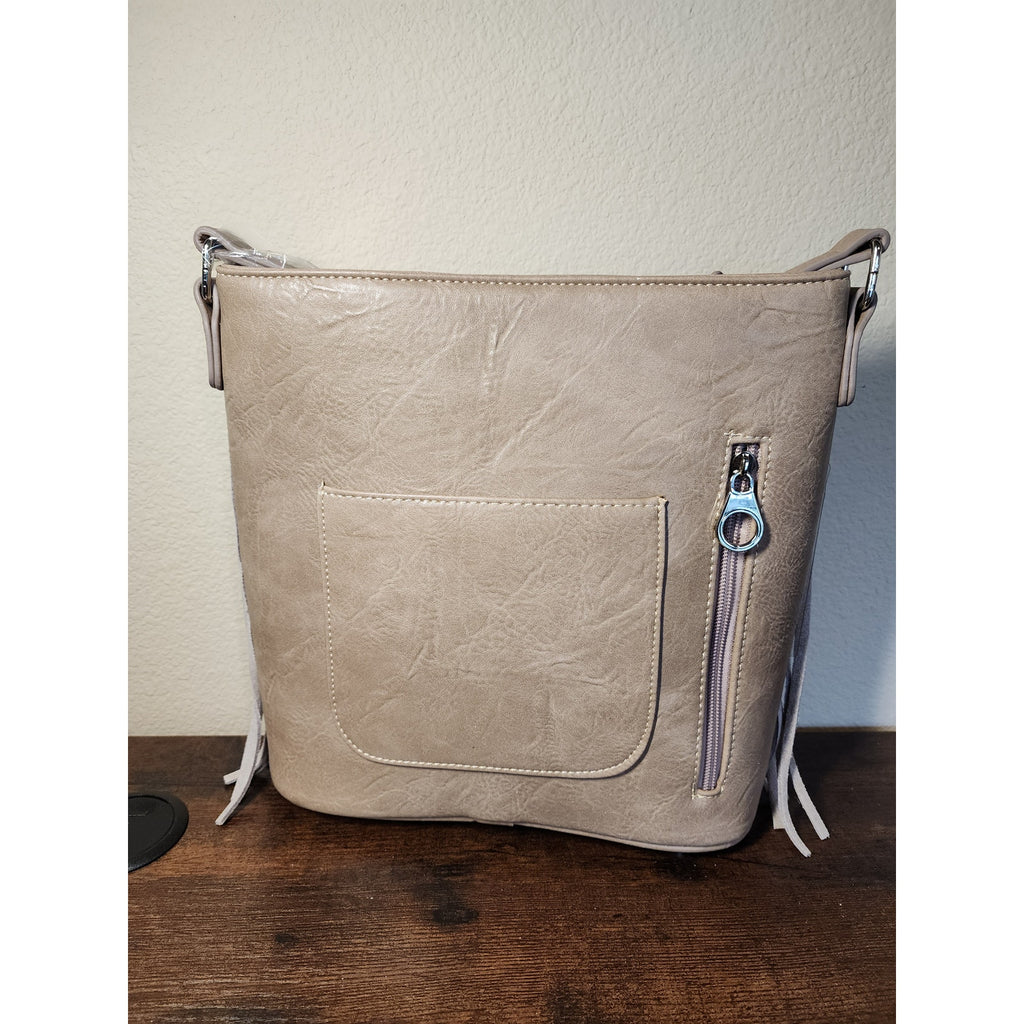 Nativo Brand Western Style Crossbody Bag w/Fringe, Turquoise Stones NWT