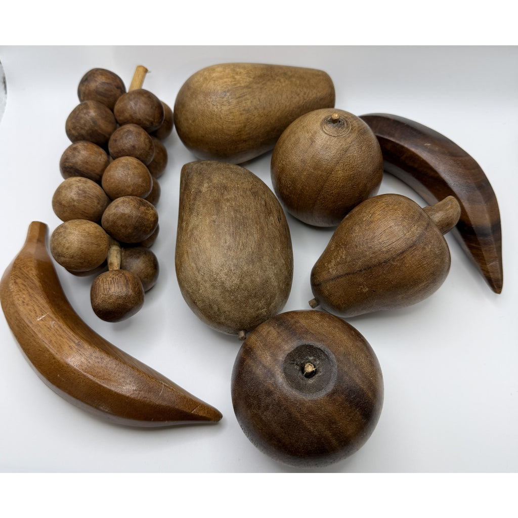 Lot of 8 Pieces MCM Wooden Fruit and Vegetables