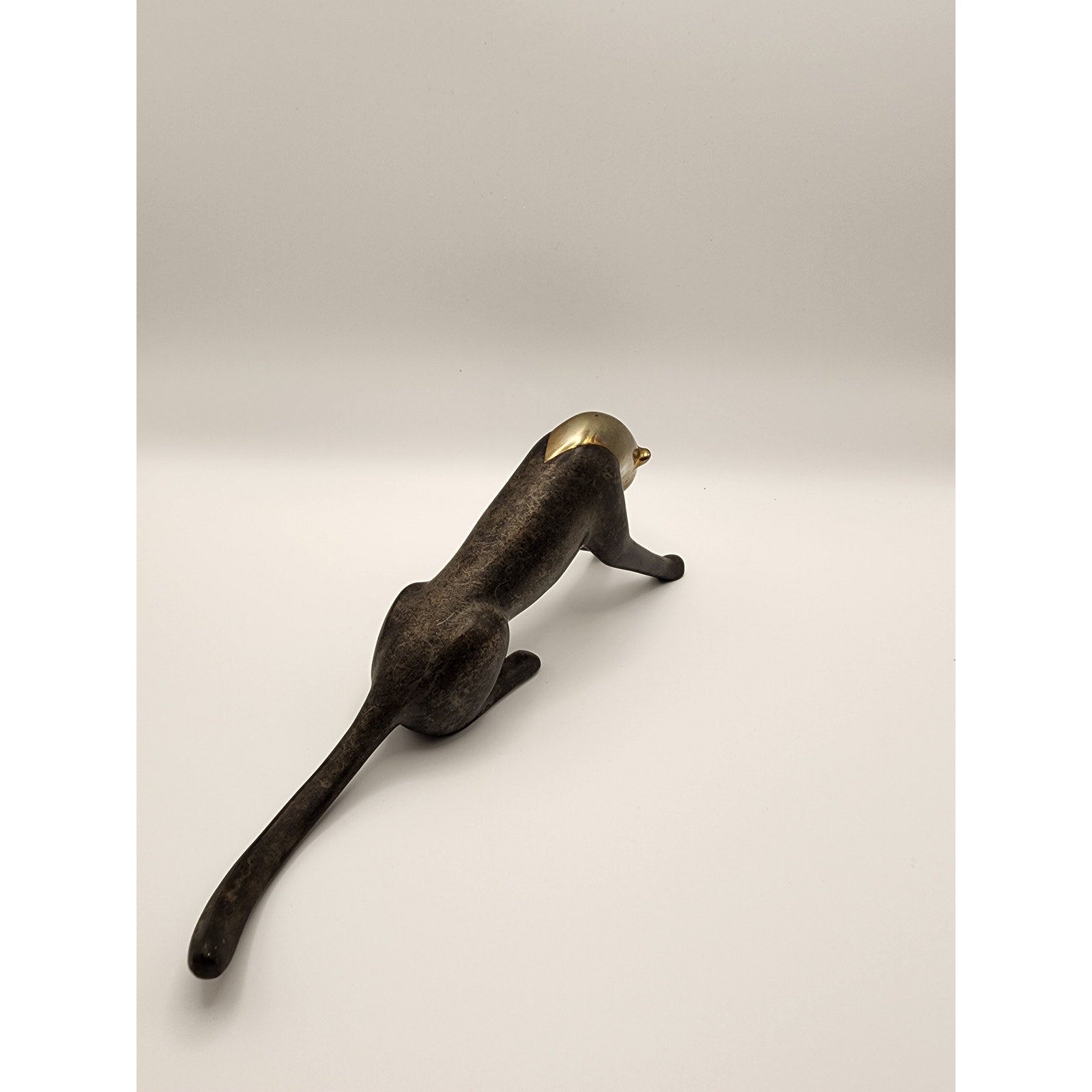 VTG Loet Vanderveen Brass / Bronze Sculpture "Cheetah, Classic Stretching" #380