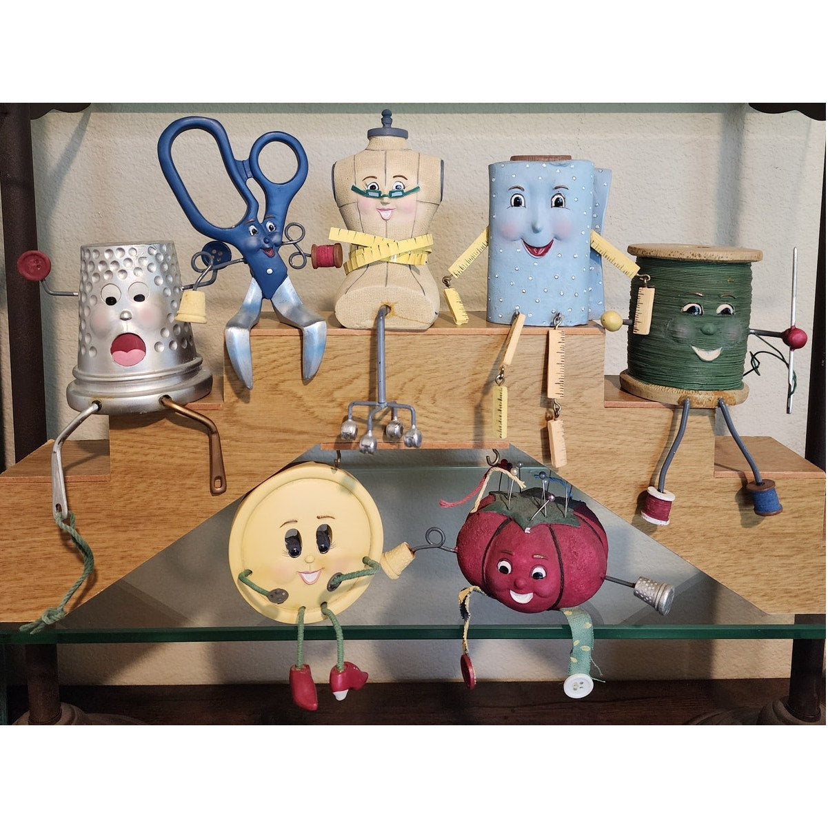 Set of (7) 2006 WMG Anthroporphic Sewing Shelf Sitters Resin Figurines