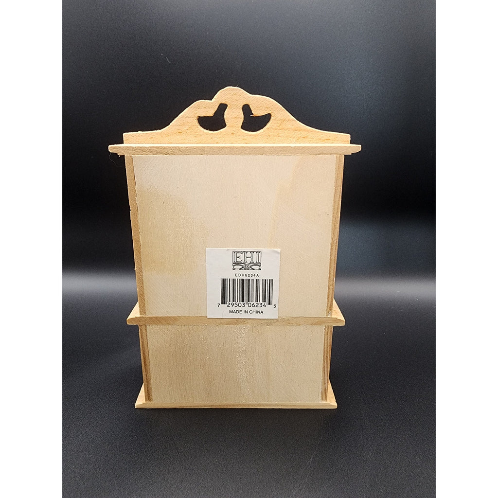 EHI - Doll House Unfinished Wood Furniture - Cabinet Bookcase w/ Shelves 1 Door