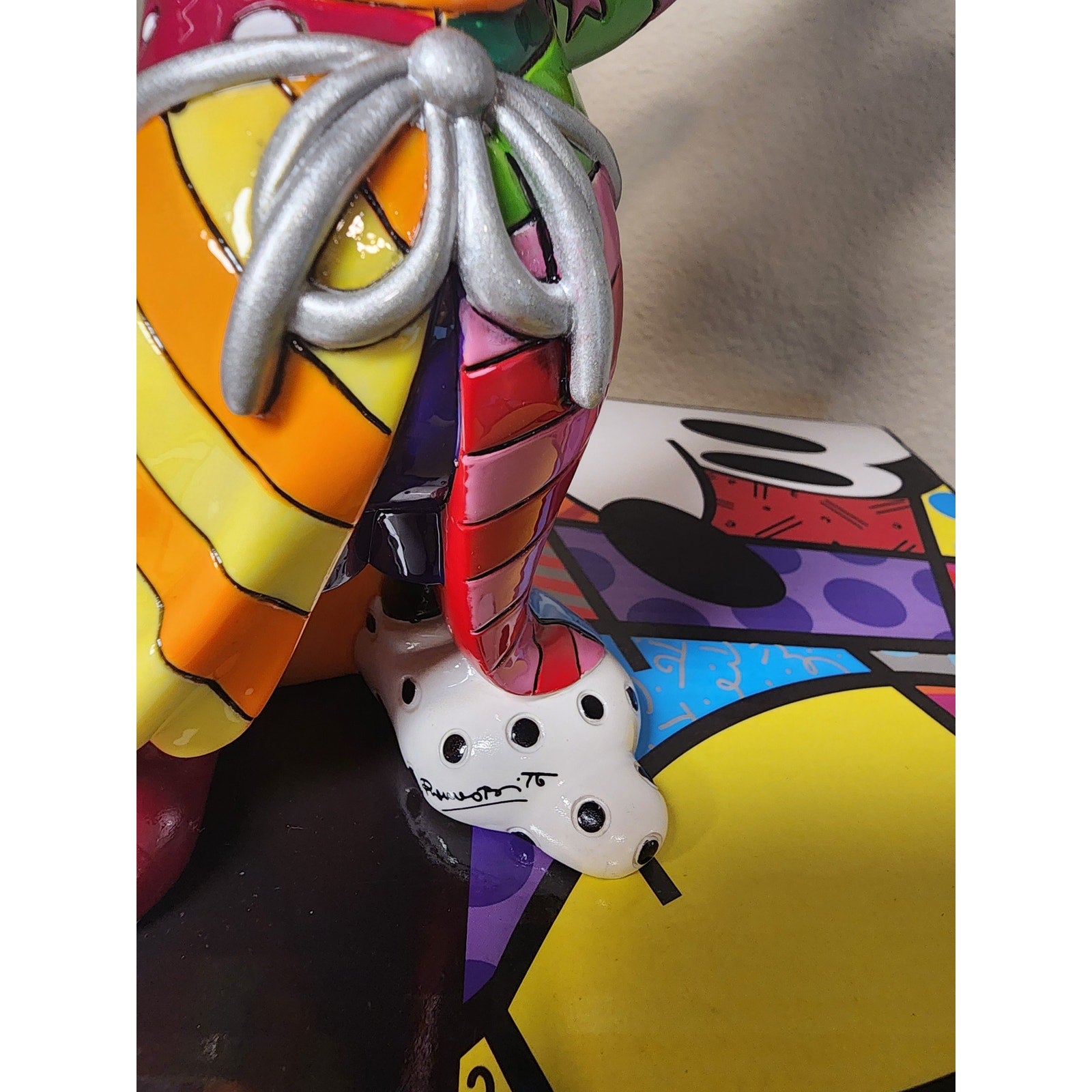 Disney Romero Britto Sorcerer Mickey Mouse Figurine Fantasia Enesco w/ Box 8.75"