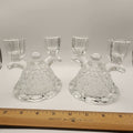 VTG Imperial Glass-Ohio Double Candlestick Holder Clear Pressed Glass Laced Edge