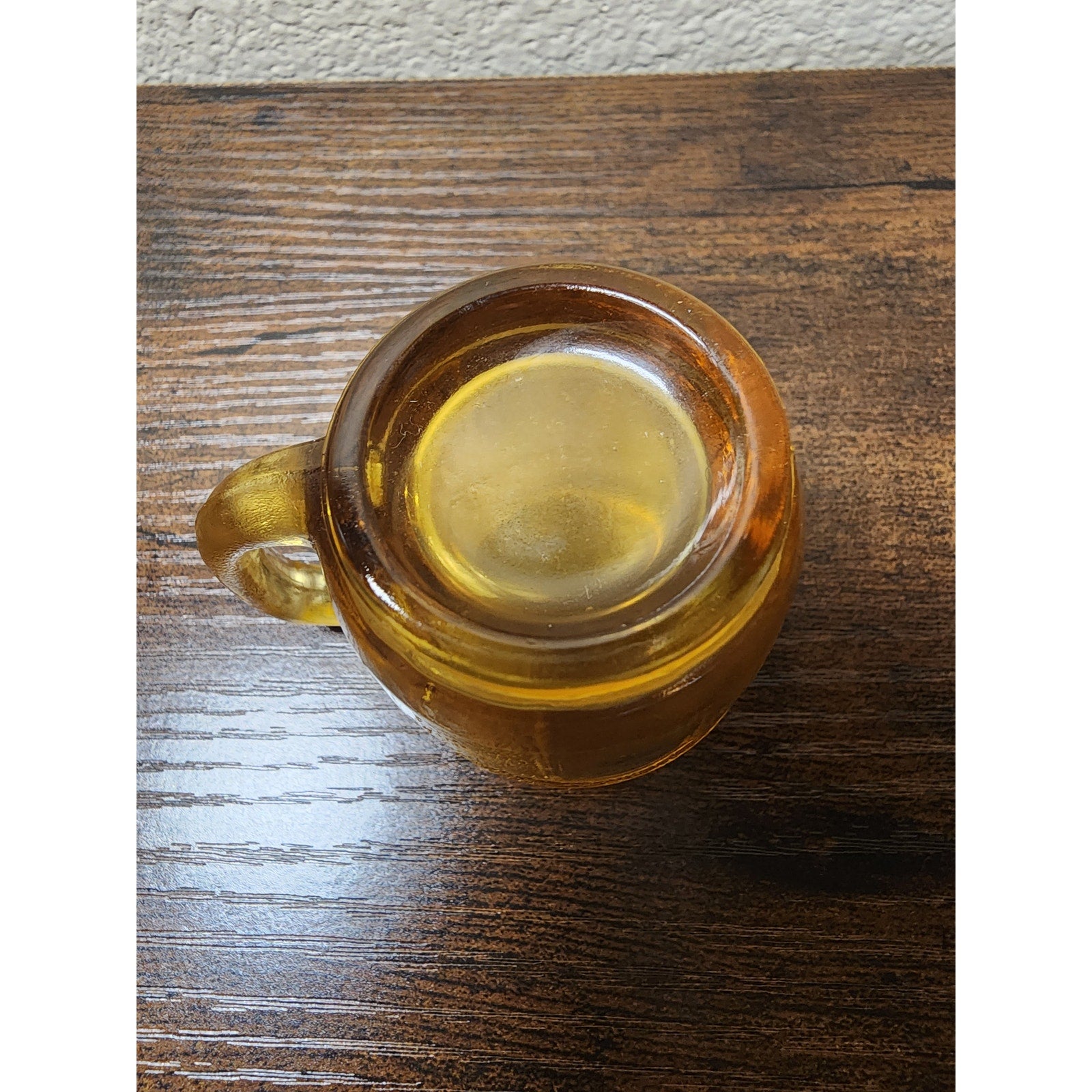 Vintage 1970s Hazel Atlas Barrel Shot Glass / Toothpick Holder Amber