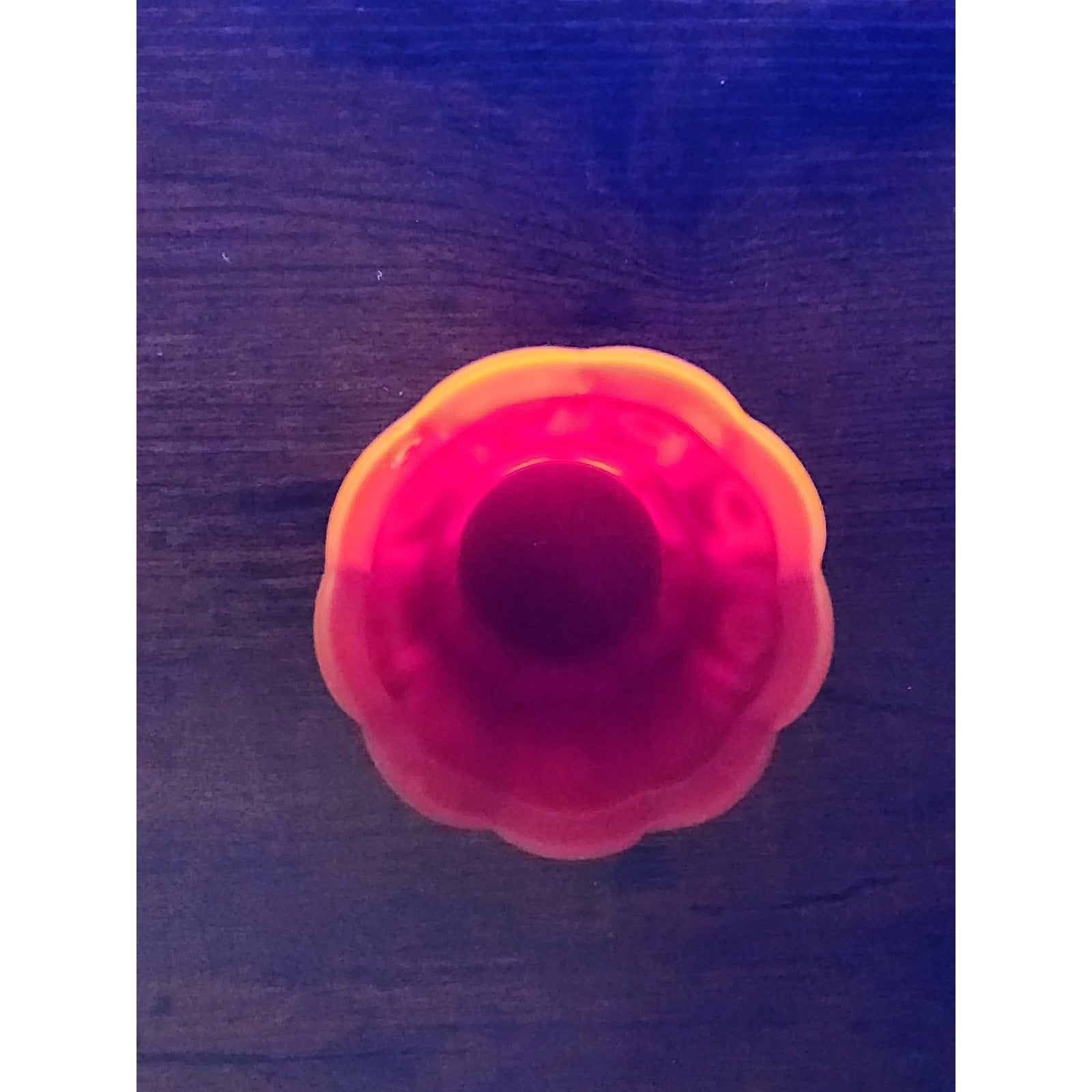 Vintage L. E. Smith Satin Ruby UV Votive / Toothpick Holder - Glows Orange #737
