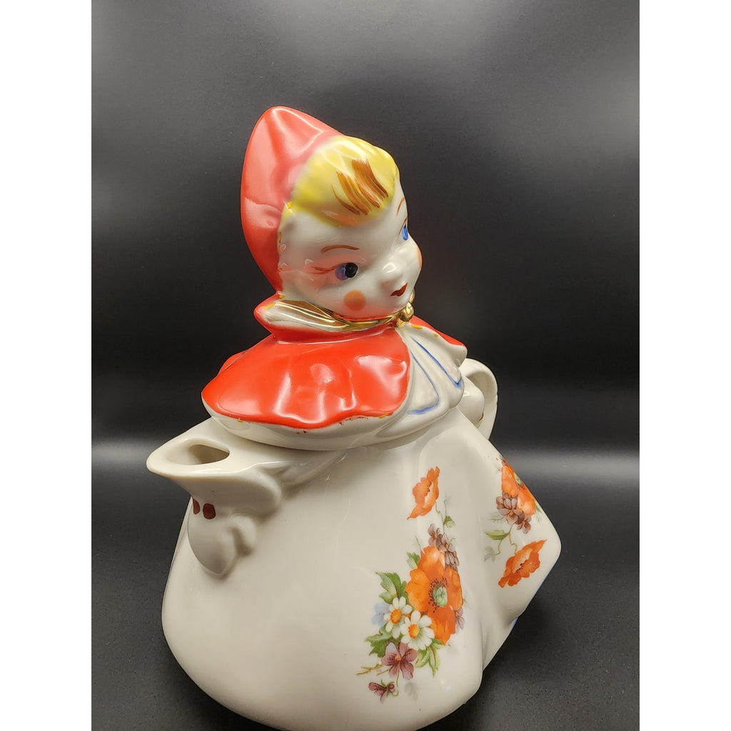 Vintage Hull Pottery Little Red Riding Hood Teapot and Lid 1940s