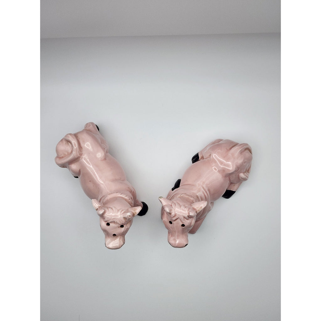 Vintage Art Mark Ceramic Cow Salt & Pepper Shaker Set - Pink Cows
