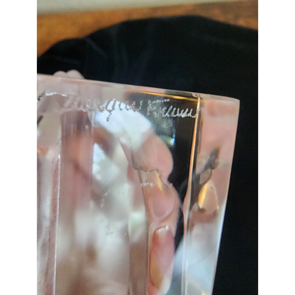 Lalique Crystal Bull Sculpture - French Art Glass Taurus Paperweight Exec Gift