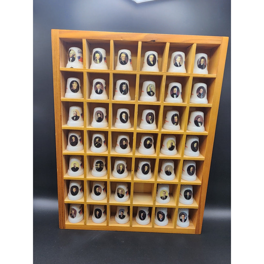 Lot of 41 Vintage Collectible Porcelain Thimbles Featuring US Presidents 1-43